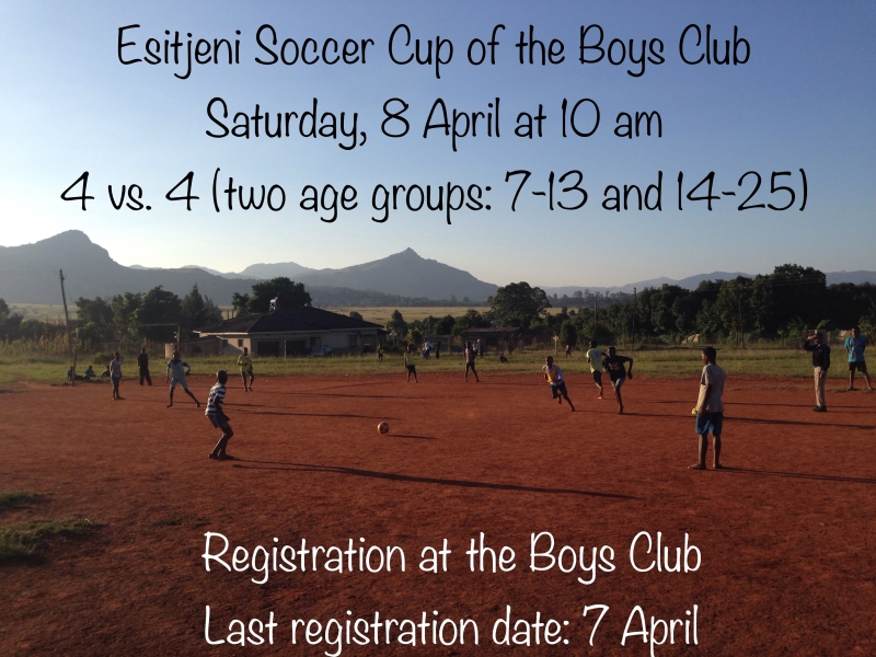Poster für den Esitjeni Soccer Cup